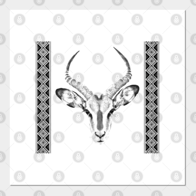 Antelope with African patterns design - Antelope - Posters and Art